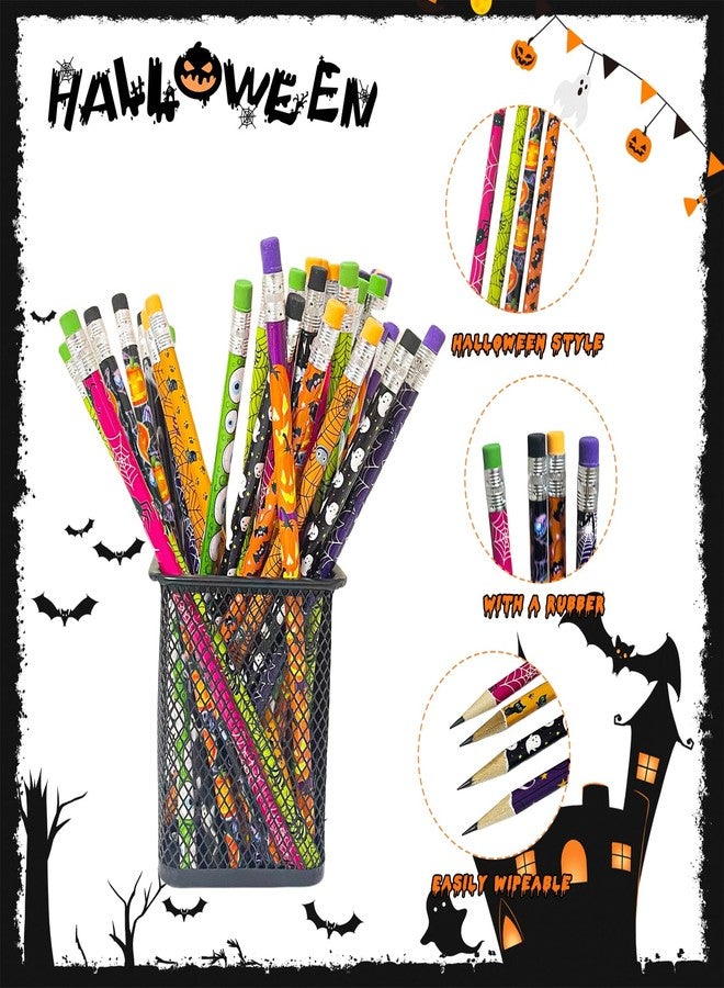 JXITON 48pcs Halloween Pencils Ghost Pumpkin Wooden Pencils with Erasers for Halloween Trick or Treat Goodie Bag Fillers Supply - Image 3
