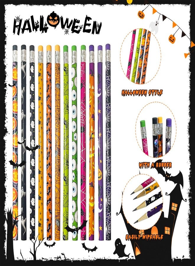 JXITON 48pcs Halloween Pencils Ghost Pumpkin Wooden Pencils with Erasers for Halloween Trick or Treat Goodie Bag Fillers Supply - Image 5