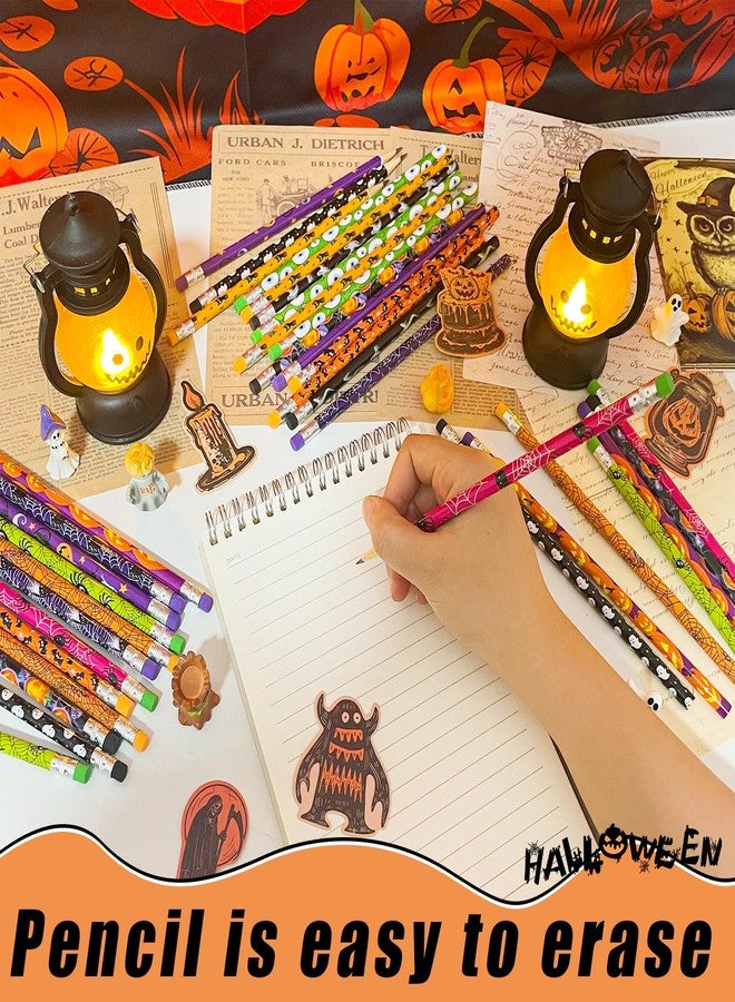 JXITON 48pcs Halloween Pencils Ghost Pumpkin Wooden Pencils with Erasers for Halloween Trick or Treat Goodie Bag Fillers Supply - Image 2