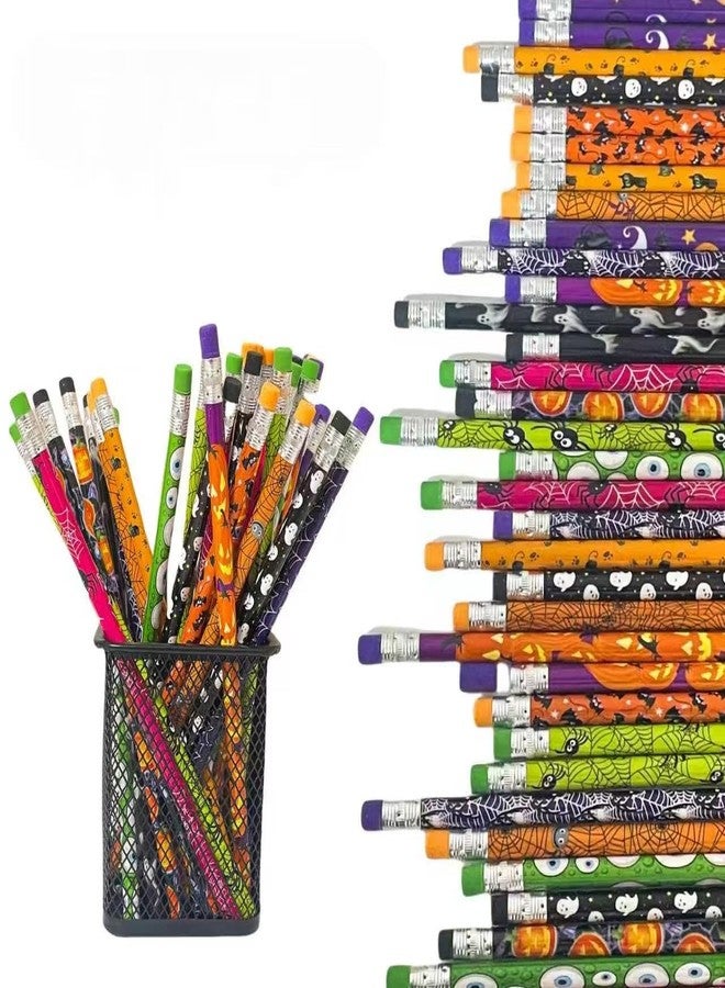 JXITON 48pcs Halloween Pencils Ghost Pumpkin Wooden Pencils with Erasers for Halloween Trick or Treat Goodie Bag Fillers Supply - Image 1