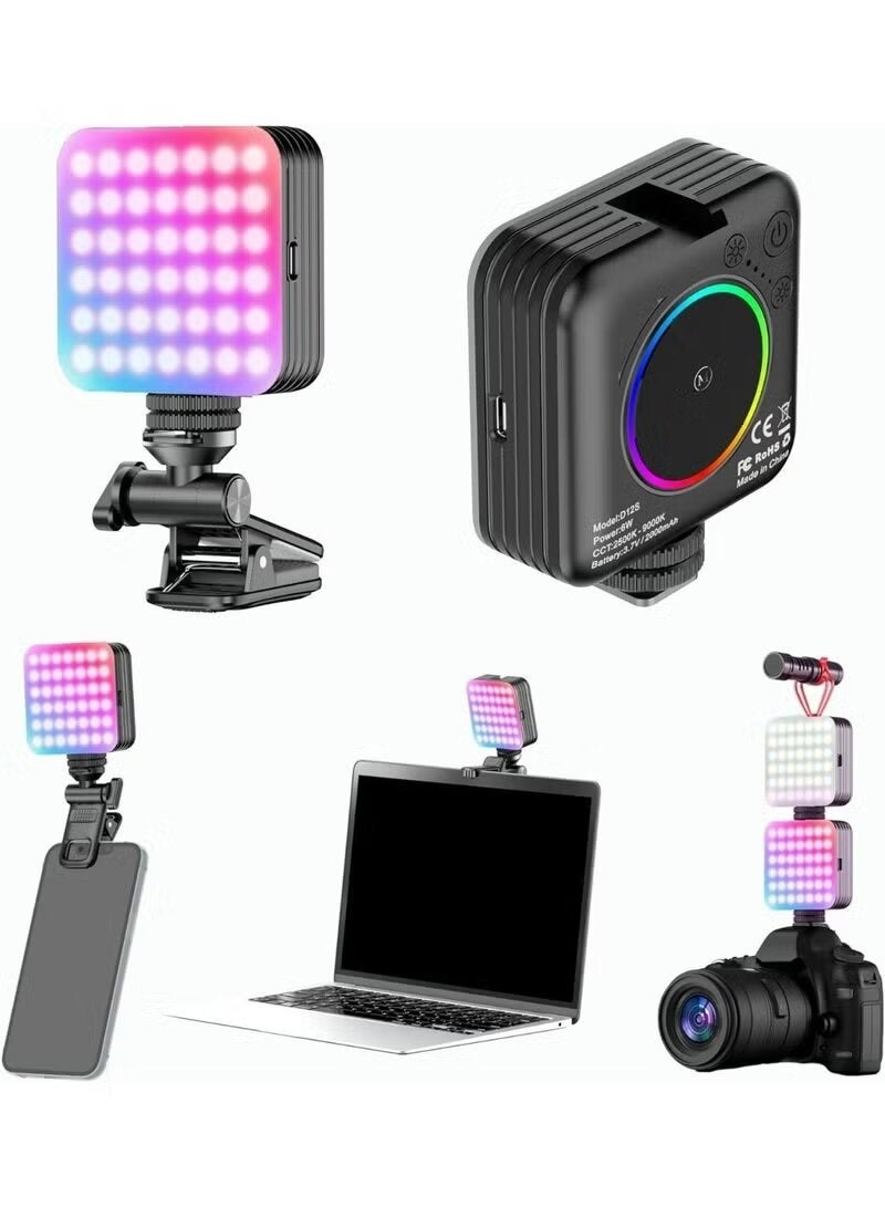 ELTRAZONE R12s LED Selfie & Video Fill Light, 108 Bright LEDs, USB Rechargeable 2000mAh, Adjustable Clips for Phones & Laptops, Ideal for Makeup, Streaming, TikTok & Content Creation - Image 1