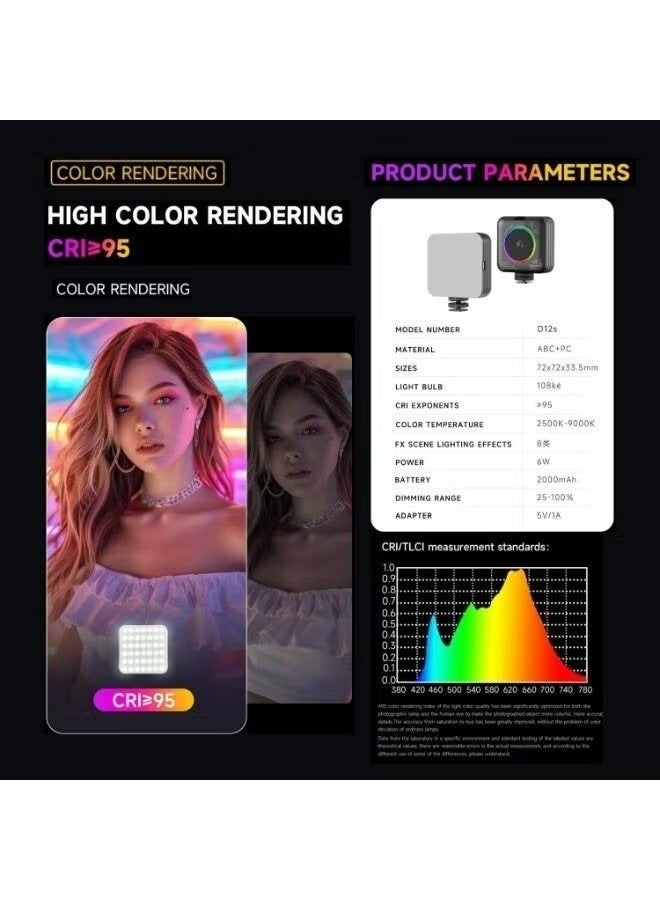 ELTRAZONE R12s LED Selfie & Video Fill Light, 108 Bright LEDs, USB Rechargeable 2000mAh, Adjustable Clips for Phones & Laptops, Ideal for Makeup, Streaming, TikTok & Content Creation - Image 3