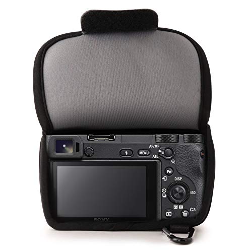 MegaGear MG064 Ultra Light Neoprene Camera Case Compatible with Sony Alpha A6400, A6500, A6300, A6000 (16-50 mm)-Gray (Model: MG065) - Image 4