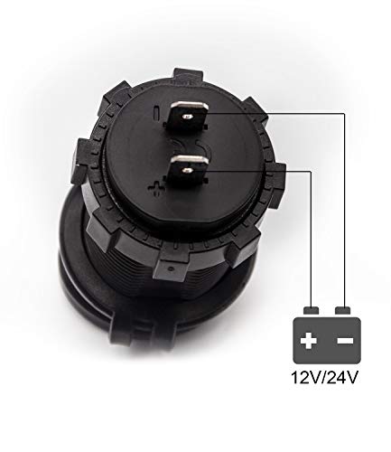 WYMECT Dual USB Charger Socket Waterproof Power Outlet 12V/24V 2.1A & 2.1A for Car Boat Marine RV Mobile Blue LED - Image 4