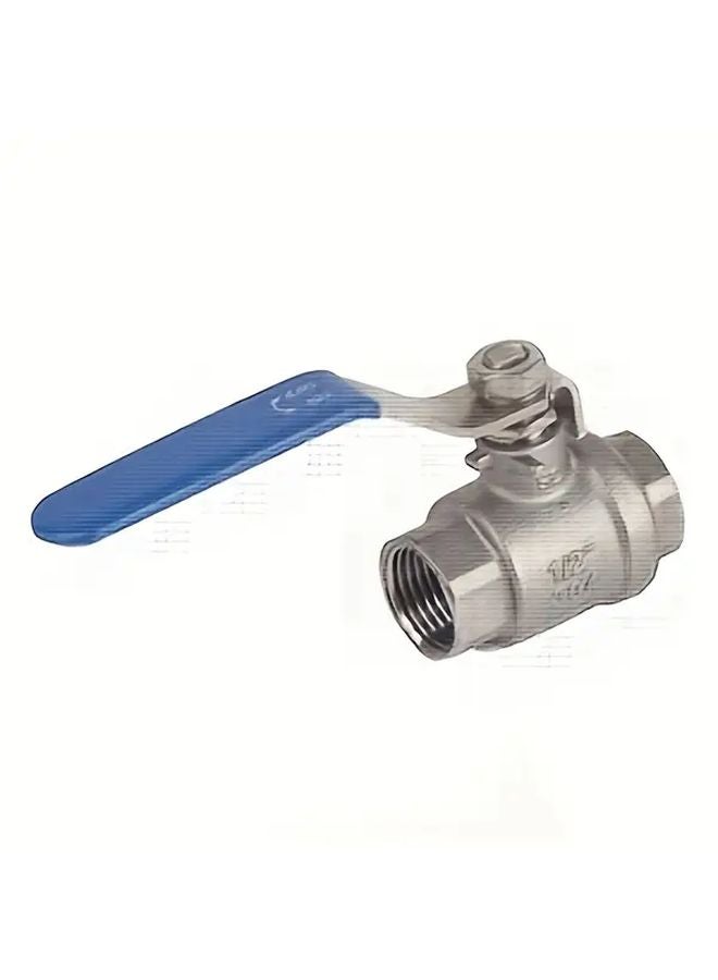1pc 1 2 Inch 304 Stainless Steel Ball Valve Blue Handle Corrosion Resistant - Image 1