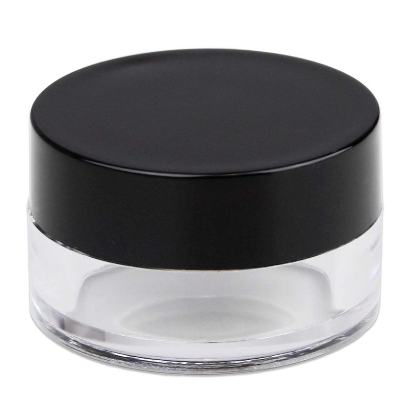 Beauticom 50 Jars - Beauticom High-Graded 5 Grams/5 mL BPA Free Thick Clear Acrylic 100% NO LEAK Plastic empty Containers with Black Lid for Cosmetic, Lip Balm, Beads, Creams, Lotion, Liquids, Sample, Travel