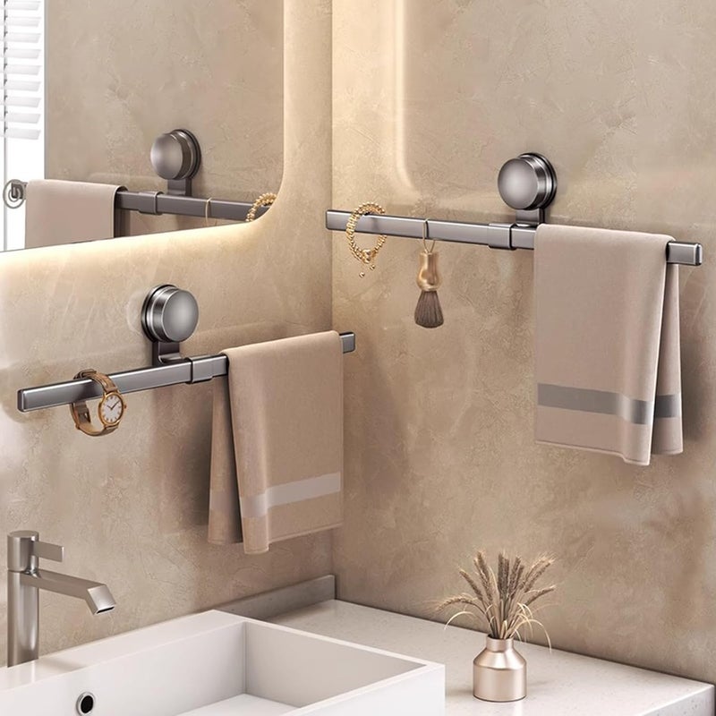 Excefore 40 cm Suction Cup Towel Bar, Adjustable 16 Inch Adhesive Towel Rack, No-Drill Wall Mounted Towel Holder for Bathroom, Kitchen, Toilet, Shower, and Door - Image 5