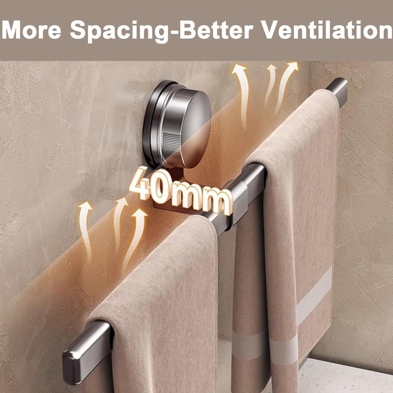 Excefore 40 cm Suction Cup Towel Bar, Adjustable 16 Inch Adhesive Towel Rack, No-Drill Wall Mounted Towel Holder for Bathroom, Kitchen, Toilet, Shower, and Door - Image 4