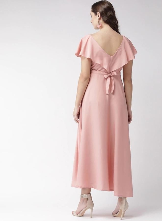 U&F Square Neck A-Line Maxi Dress with Frill Sleeves - Image 3