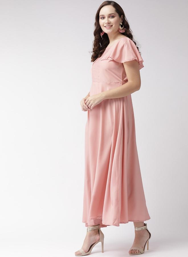 U&F Square Neck A-Line Maxi Dress with Frill Sleeves - Image 2