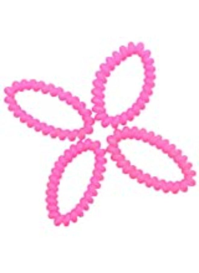 Motique Accessories Neon Pink Coil Pony Holders For Women'S Hair - Set Of 4  - Image 3