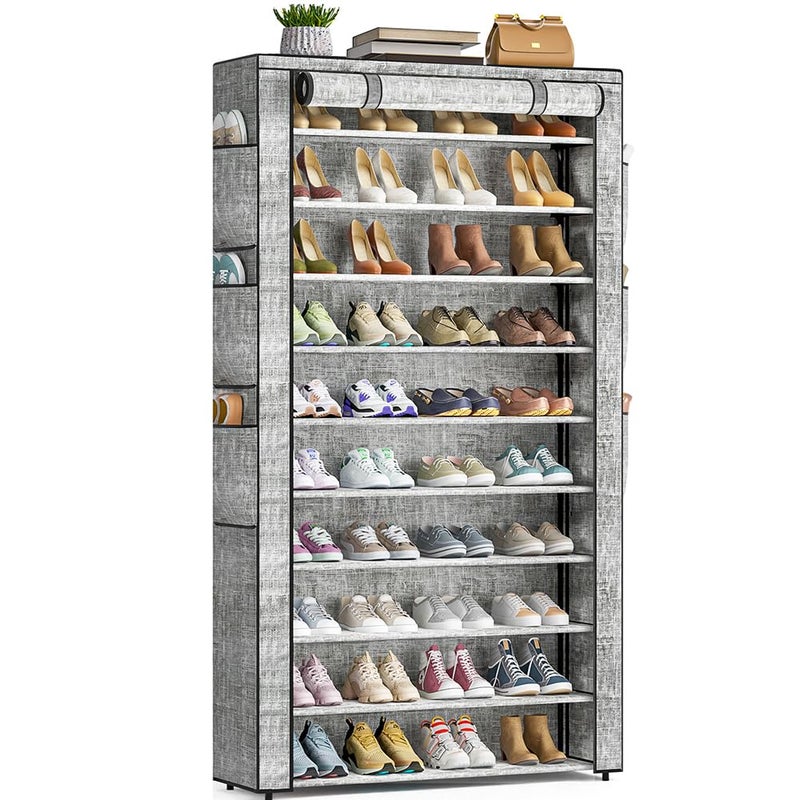 OYREL Shoe Rack 10Tier Large Capacity 5056Pairs Beautiful Tall Shoe Shelf Free Standing Storage Cabinet Entryway Closet