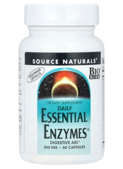 SOURCE NATURALS Daily Essential Enzymes® 500 mg 60 Vegetarian Capsules 