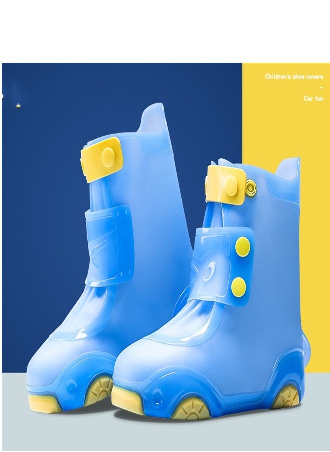 Loquat - Children's Mid Tube Rain Boots Sky Blue - Image 1