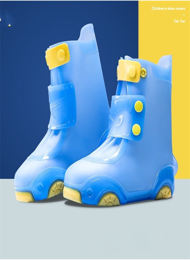 Loquat - Children's Mid Tube Rain Boots Sky Blue - Image 1