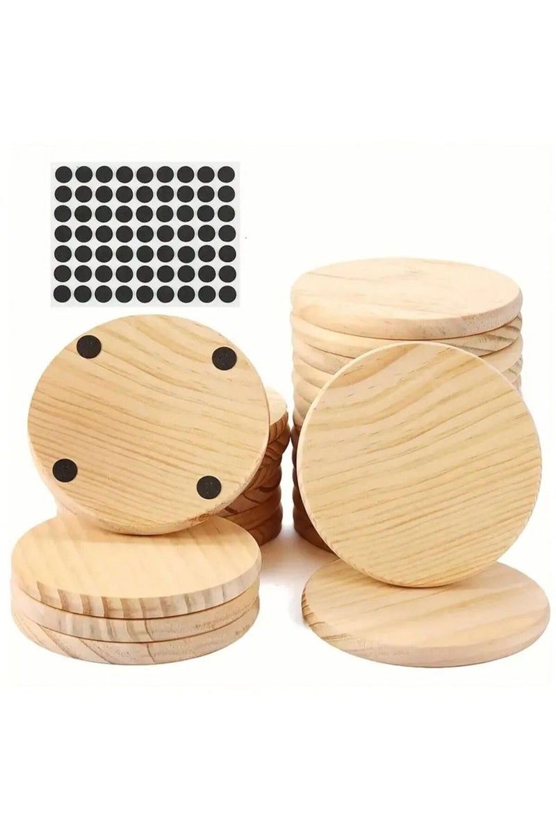 قطع من قواعد الأكواب الخشبية غير المصقولة، شرائح خشبية للأعمال اليدوية الطبيعية وتزيين حفلات الزفاف، قواعد أكواب فارغة