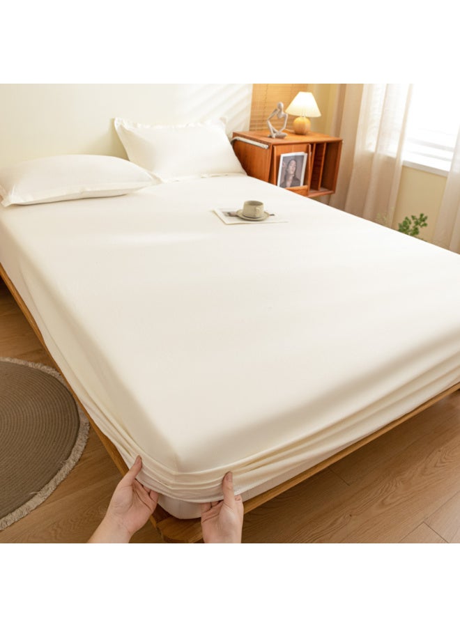 Life Style Plain cotton Fitted Sheet 160cm Set of 3 (2 pillowcases+1 sheet) for Hotels Homes Touristic Villages - Image 2