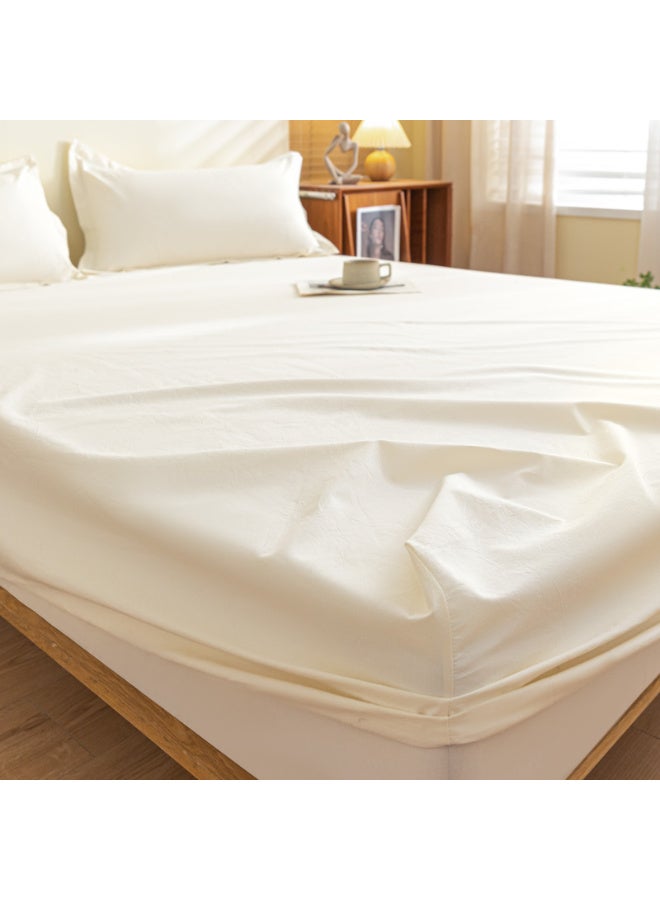 Life Style Plain cotton Fitted Sheet 160cm Set of 3 (2 pillowcases+1 sheet) for Hotels Homes Touristic Villages - Image 4