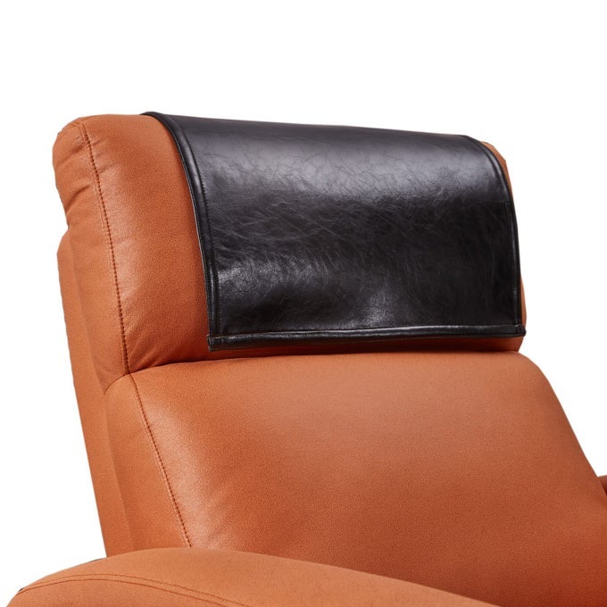 NON SLIP RECLINER HEADREST PROTECTOR WASHABLE FAUX LEATHER HEADREST COVERS FOR RECLINER CHAIR WATERPROOF COUCH HEAD REST COVERS FOR SOFAFURNITUREOFFICE CHAIRTHEATER SEAT BLACK
