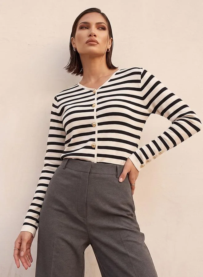 Iconic Iconic Relaxed Fit Striped Cardigan