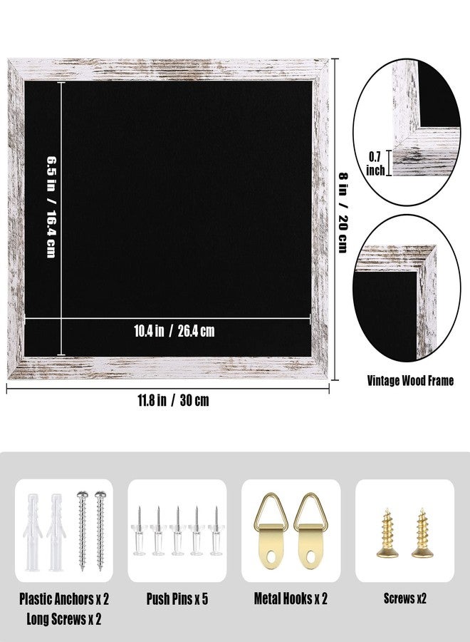 Aitakatta Black Felt Bulletin Board, Small Decorative Hanging Bulletin Boards for Walls with White Wooden Frame, 11.8"x8.6" Pin Board Vision Board for Office Home Kitchen School with Pins(2230,BK,1p) - Image 2
