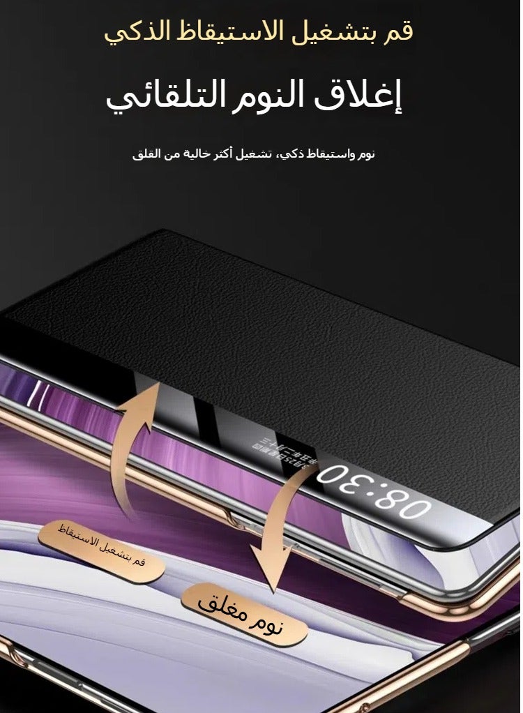 general Smart Leather Case Compatible with Huawei Mate X6  Electroplating Full Protective Shell with Intelligent Window For Mate X6 Phone - Image 5