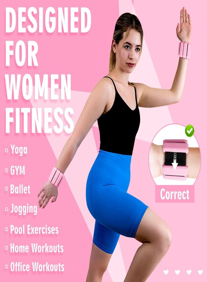 Grednfhat Wrist Weights, Adjustable Wrist Ankle Weights for Women and Men (1 lb Each), 2Pack Wearable Silicone Bracelets SuitableSuitable for Walking, Yoga, and Gym, Arm & Leg Workout, 2lb (Pink) - Image 3
