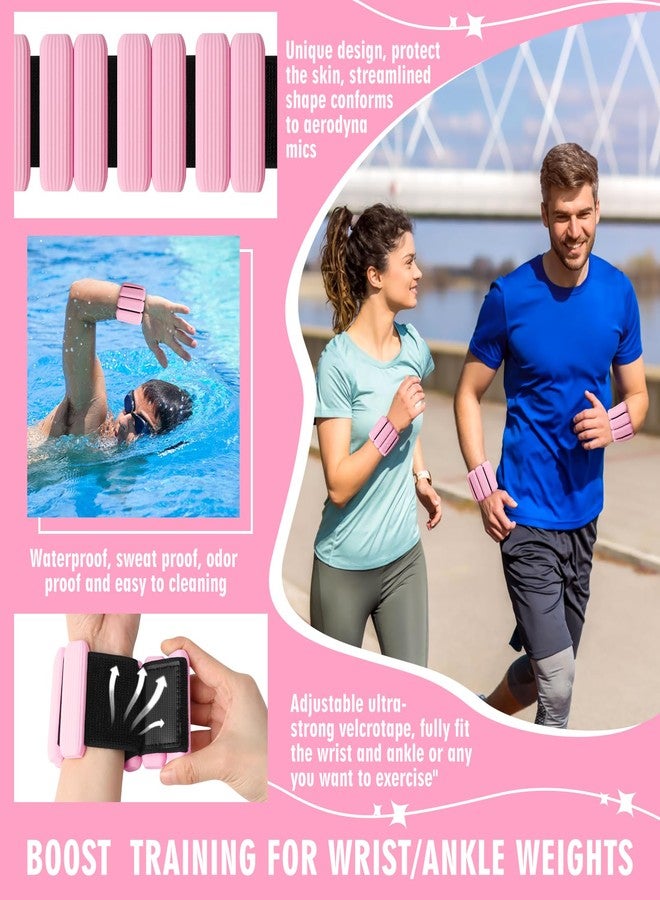 Grednfhat Wrist Weights, Adjustable Wrist Ankle Weights for Women and Men (1 lb Each), 2Pack Wearable Silicone Bracelets SuitableSuitable for Walking, Yoga, and Gym, Arm & Leg Workout, 2lb (Pink) - Image 4
