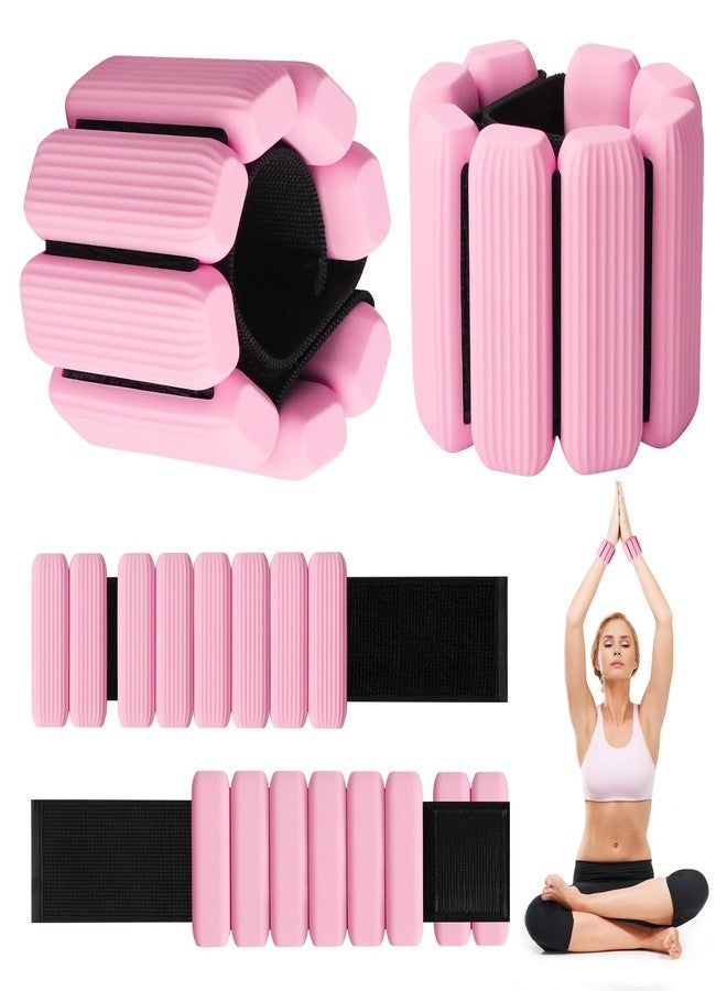 Grednfhat Wrist Weights, Adjustable Wrist Ankle Weights for Women and Men (1 lb Each), 2Pack Wearable Silicone Bracelets SuitableSuitable for Walking, Yoga, and Gym, Arm & Leg Workout, 2lb (Pink) - Image 1