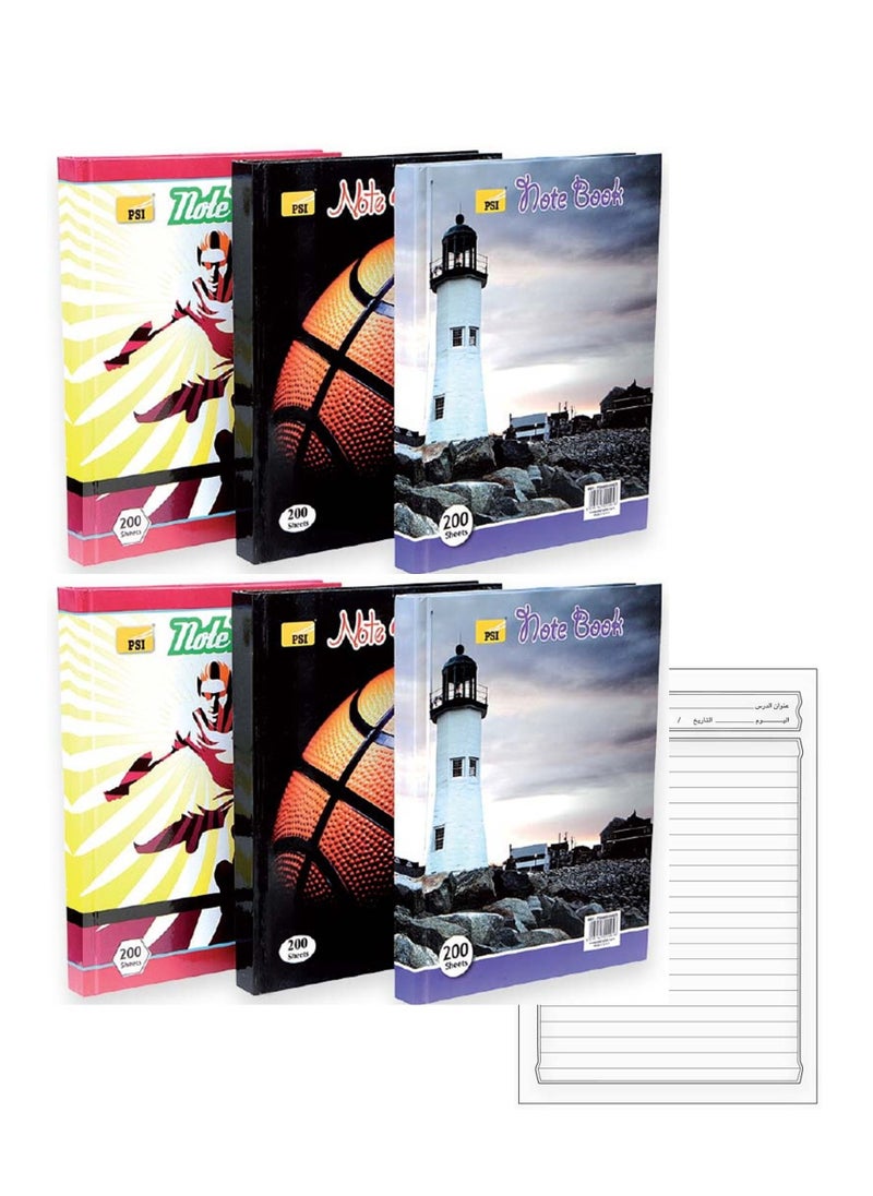 Psi 6-Piece Hard Cover Notebook 10x8 Inch Size  - Image 1