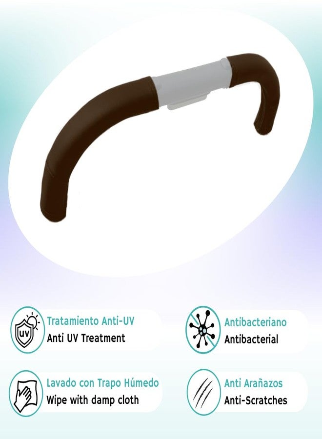 PROTEC TIF | Dark Brown Synthetic Leather Handlebar Covers Compatible with UPPAbaby Vista (V2 & V3, 2019-2020) – Premium Protective Grip Sleeves, Durable & Scratch-Resistant - Image 5