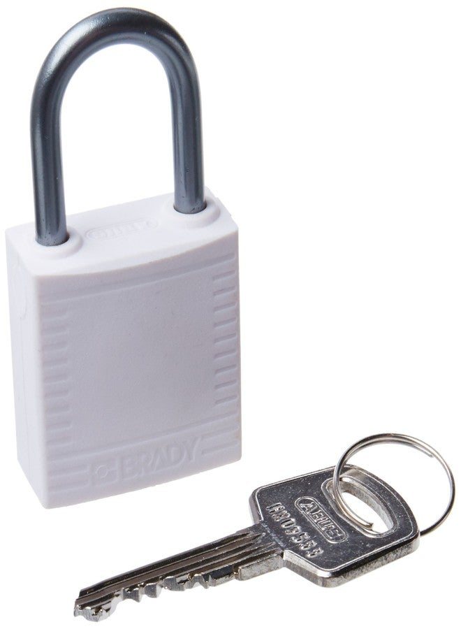 Brady Lockout Padlock, KD, White, 1/5In. Dia. - Image 1