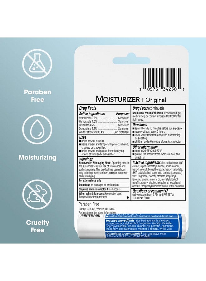 تشابستيك مرطب شفاه تشابستيك 2 في 1 للعناية بالشفاه، عبوة من 5 قطع (3 بعامل حماية من الشمس 12، 2 بعامل حماية من الشمس 15) - مرطب شفاه أصلي بعامل حماية من الشمس واسع الطيف، والصبار وفيتامين هـ، 0.15 أونصة لكل عبوة - Image 2