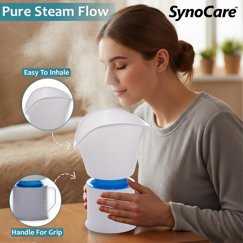 SYNOCARE 3 in 1 Steamer for Cold & Cough | Sauna Steamer & Vaporizer for Skin & Face Steam, Steam Inhaler & Vaporizer Machine | Facial Steamer for Cough, Congestion & Sinus Relief for Adult & Kids - Image 3