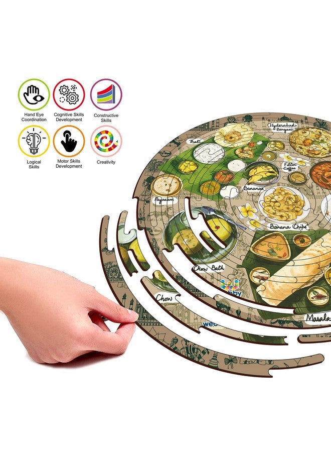 Webby Kid Noozles South Indian Food Wooden Puzzle, 70 Pcs For Boys And Girls - Image 3