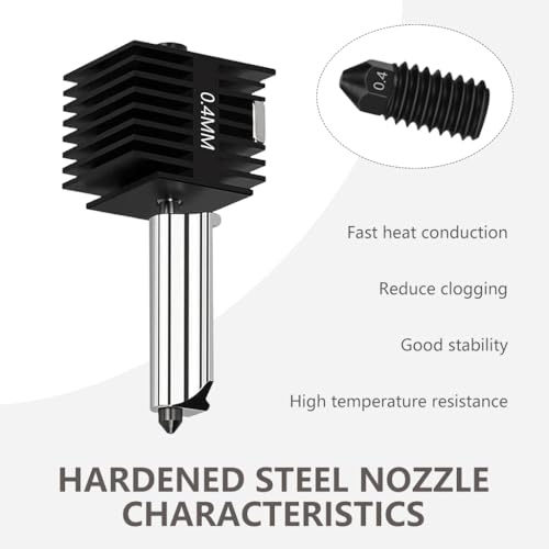 Serplex® Removable Hardened Steel Hotend for Bambu Lab A1 Mini 3D Printer, 0.4mm Aluminum Heat Sink with Tools, Replacement/Upgrade Extrusion System Nozzle Assembly - Image 5