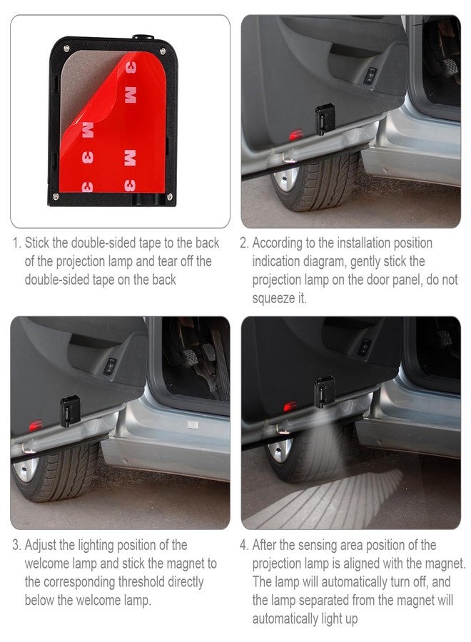 BTFO 2pcs Car Door Lights Logo Projectors, Angel Wings Car Door Projector Lights No Drill Side Door Step LED Welcome Courtesy Lights Fit for All Car Models - Image 5