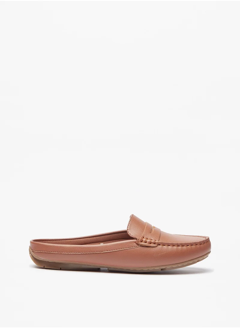 لو كونفورت Womens Embossed Slip On Penny Loafers