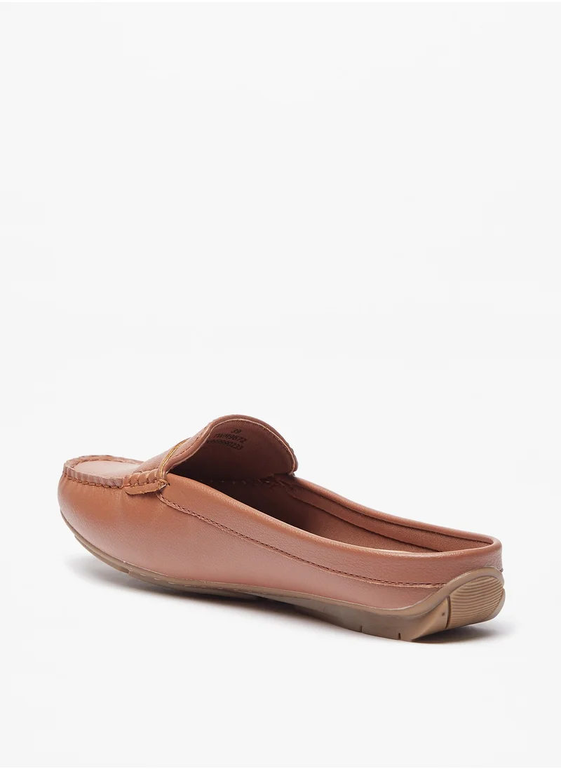 لو كونفورت Womens Embossed Slip On Penny Loafers