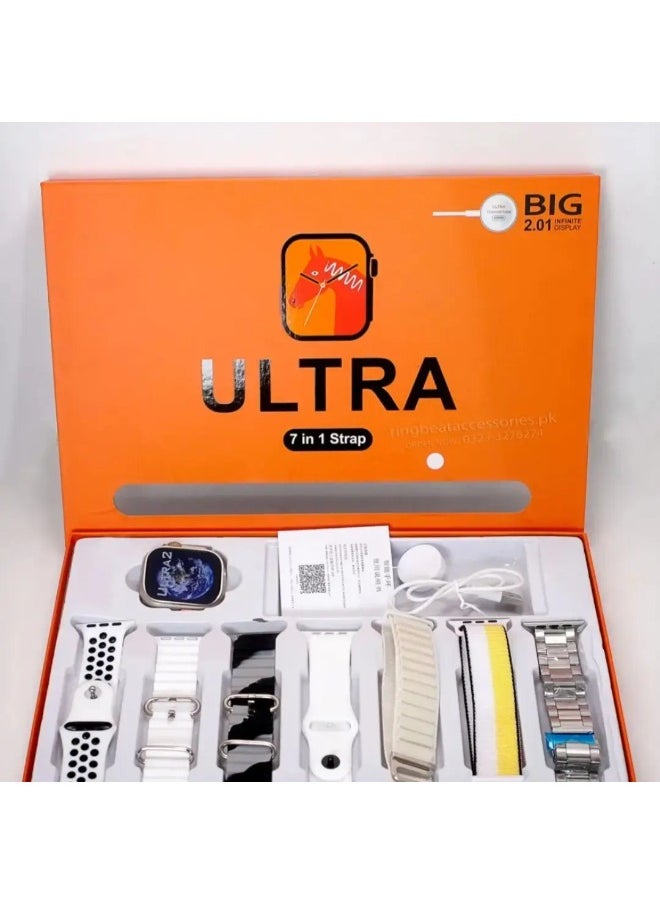 Generic - Smart Watch Ultra 7 in 1 – Multi-Strap Edition with 7 Colorful Different - Image 1