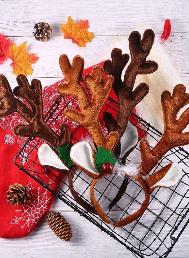 Bememo 2 Pieces Halloween Reindeer Antlers Headband Deer Antlers for Halloween Party Cosplay Deer Costume Accessories(Cute Style) - Image 4