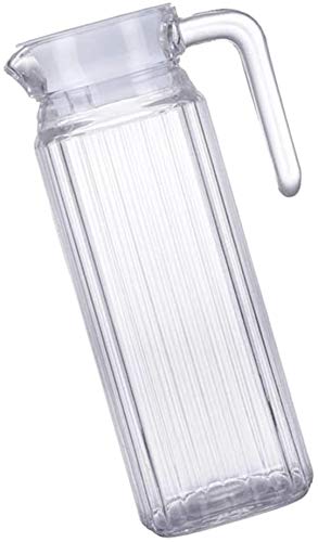 JIGSHTIAL Glass Water/Juice Jug Pitcher Carafe with Handle and Plastic Lid for Drinking Beverages, Serving Kitchen and Dining/Tableware - Image 1