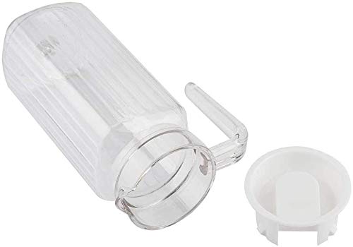 JIGSHTIAL Glass Water/Juice Jug Pitcher Carafe with Handle and Plastic Lid for Drinking Beverages, Serving Kitchen and Dining/Tableware - Image 3