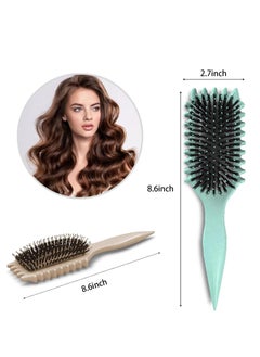 BUPY Curl Define Styling Brush,Curly Hair Brush, Wet Dry Detangler Hair Brush, The Essential Tool For Shaping And Styling Your Curls, Achieve Perfectly Defined Curl (Green)  - Image 2