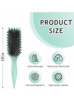BUPY Curl Define Styling Brush,Curly Hair Brush, Wet Dry Detangler Hair Brush, The Essential Tool For Shaping And Styling Your Curls, Achieve Perfectly Defined Curl (Green)  - Image 4
