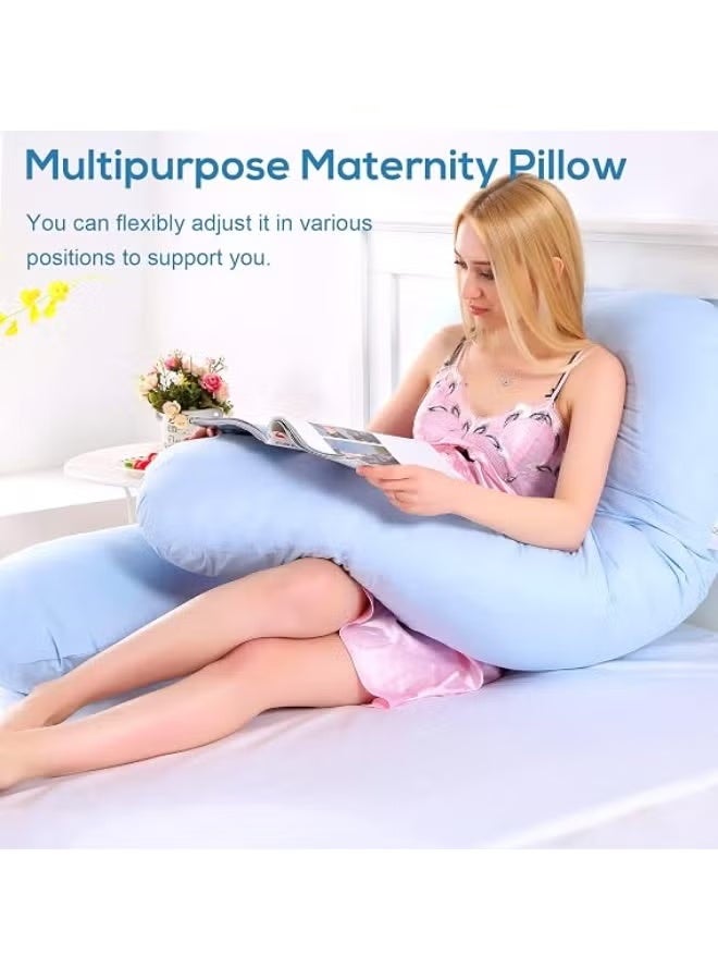 LABTECK U-Shaped Pregnancy Body Pillow, Full Body Cotton Maternity Support Pillow for Sleeping – Supports Back, Belly, Legs and Hips (51 × 27.5 × 6 inches) - Image 3