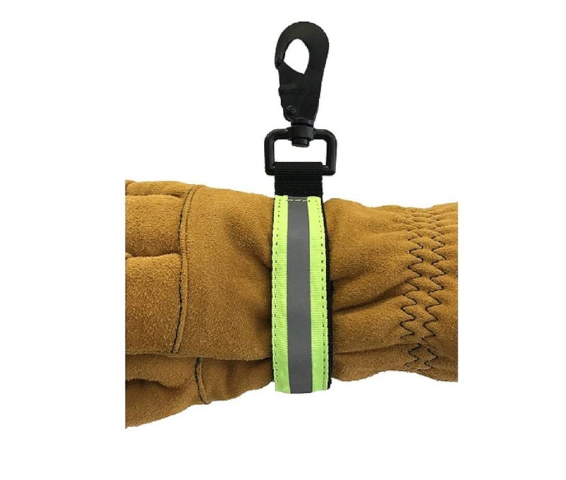 LINE2design-USA-Heavy Duty Firefighter Glovestrap with Green Reflective Trim, 1 Count (Pack of 1) - Image 1