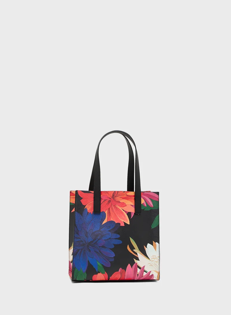 Ted Baker Printed Dahlia Small Icon Tote