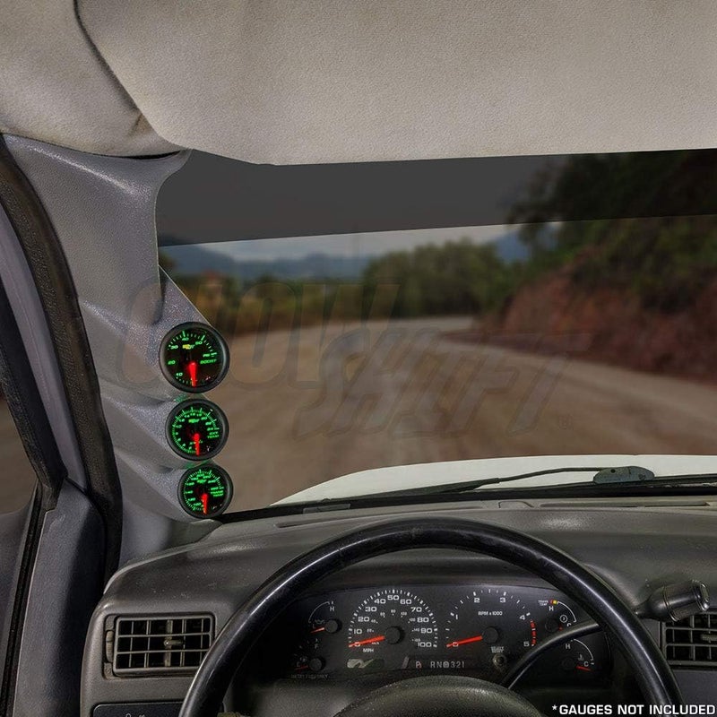 GlowShift Gray Triple Gauge Pillar Pod for 1999-2007 Ford Super Duty - Image 2