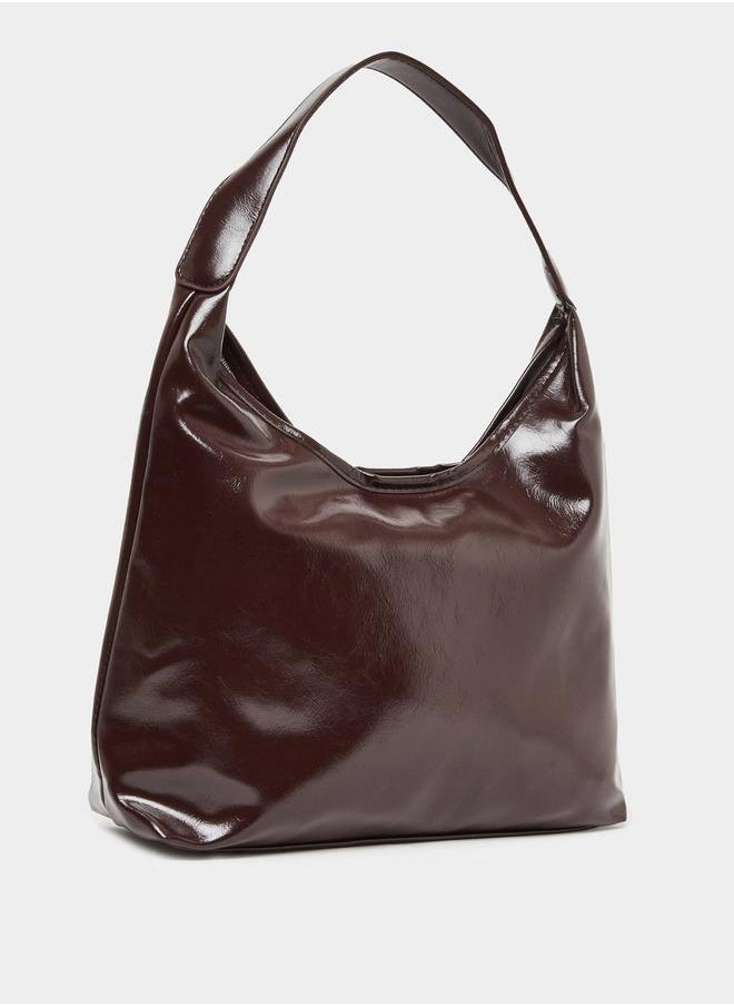 Styli Faux Leather Shoulder Bag with Zip Closure  - Image 1